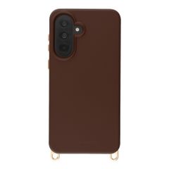 Selencia Coque arrière Rivièra avec MagSafe avec crochets amovibles Samsung Galaxy A37 (5G) - Choco Brown