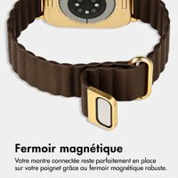 imoshion Bracelet magnétique en cuir synthétique Apple Watch | 44/45/46/49 mm - Marron