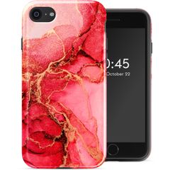 Selencia Coque arrière Vivid Apple iPhone SE (2022 / 2020) / 8 / 7 - Rosy Marble