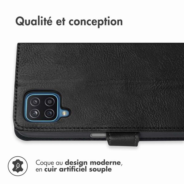 imoshion Étui de télephone portefeuille de luxe Samsung Galaxy A12 - Noir