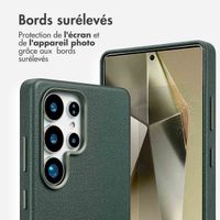 Accezz Coque arrière en cuir avec MagSafe Samsung Galaxy S25 Ultra - Cedar Green