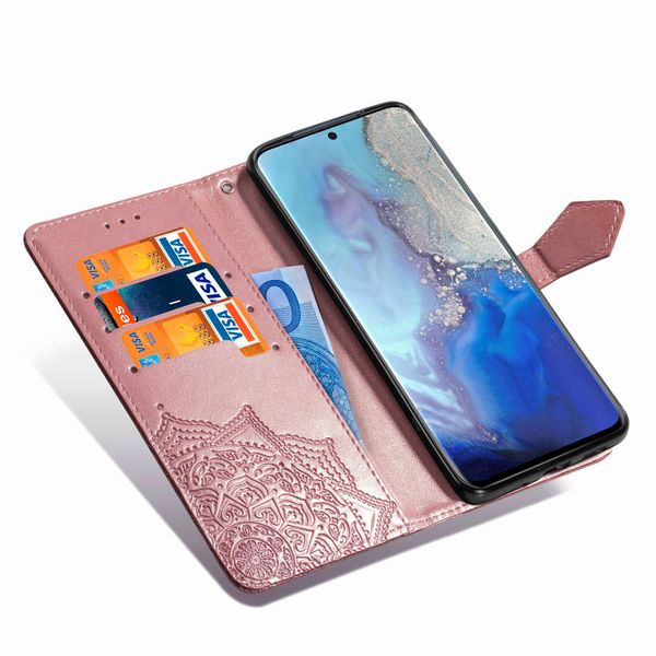 Etui de télephone portefeuille Mandala Samsung Galaxy S20 - Rose clair
