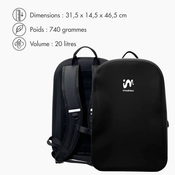 imoshion Sac à dos Hermétique et Étanche 20L - Grand - Noir
