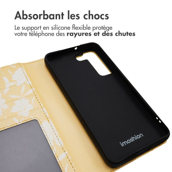 imoshion Étui de télephone portefeuille Design Samsung Galaxy S22 - Yellow Flowers