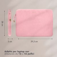 Selencia Pochette ordinateur Corduroy 15-16 pouces - Soft Blush
