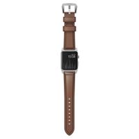 Nomad Bracelet traditionnel en cuir Apple Watch | 44/45/46/49 mm - Brown / Silver