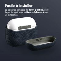 Accezz Coque en cuir véritable  Apple Airpods 3 - Bleu foncé