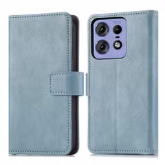 imoshion Étui de télephone portefeuille de luxe Motorola Thinkphone 25 / Edge 50 Neo / Edge 60 Neo - Bleu clair