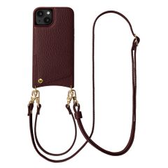 Selencia Coque de télephone Nova avec cordon et porte-cartes Apple iPhone 14 / 13 - Bold Burgundy