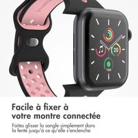 imoshion Bracelet Sport⁺ en silicone Apple Watch | 38/40/41/42 mm - Taille S/M - Black & Pink