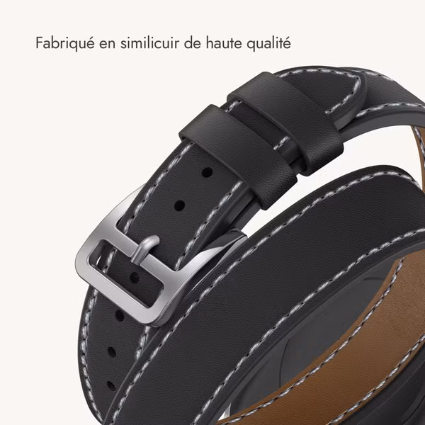 Selencia Bracelet Élan Double strap Apple Watch | 38/40/41/42 mm - Noir
