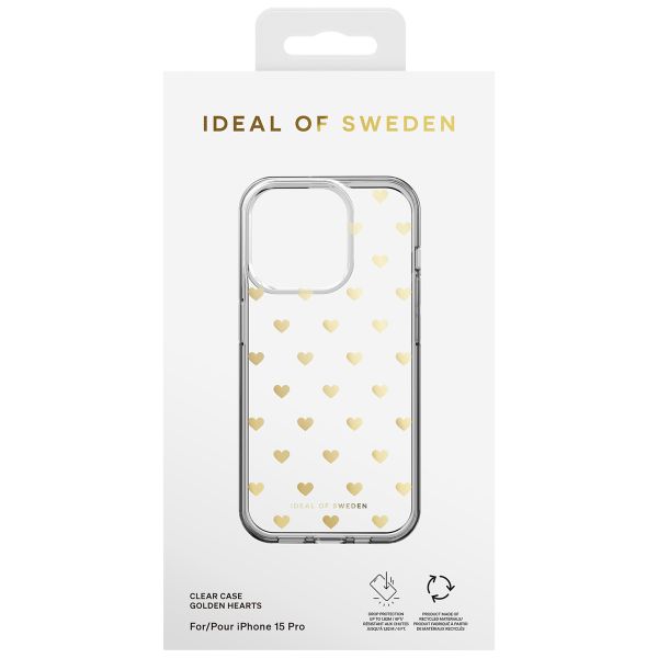 iDeal of Sweden Coque Clear MagSafe Apple iPhone 15 Pro - Golden Hearts