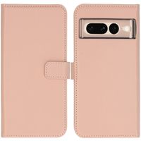 Selencia Étui portefeuille en cuir véritable Google Pixel 7 Pro - Rose
