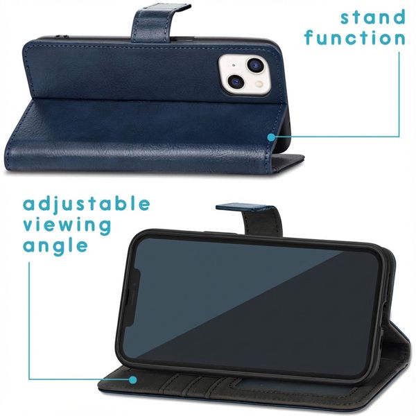 imoshion Étui de télephone portefeuille de luxe Apple iPhone 13 Mini - Bleu foncé