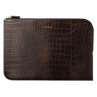 Selencia Pochette ordinateur Croco 15-16 pouces - Choco Brown