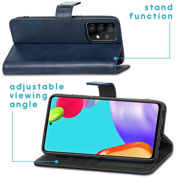 imoshion Étui de télephone portefeuille de luxe Samsung Galaxy A52(s) (5G/4G) - Bleu foncé