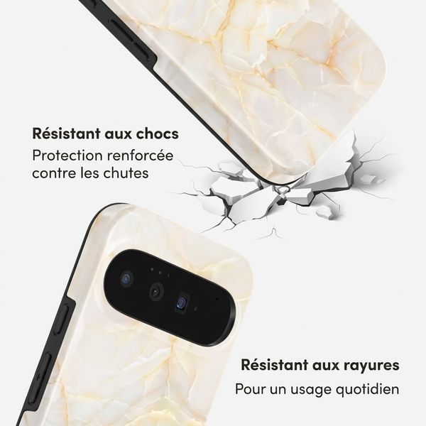 Selencia Coque arrière Vivid avec MagSafe Google Pixel 11 Pro - Golden Beige Marble