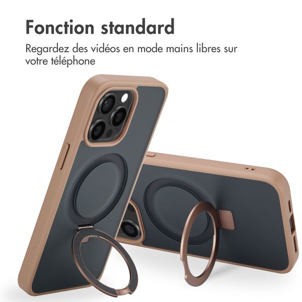 Accezz Coque Ring Stand avec MagSafe Apple iPhone 15 Pro Max - Marron