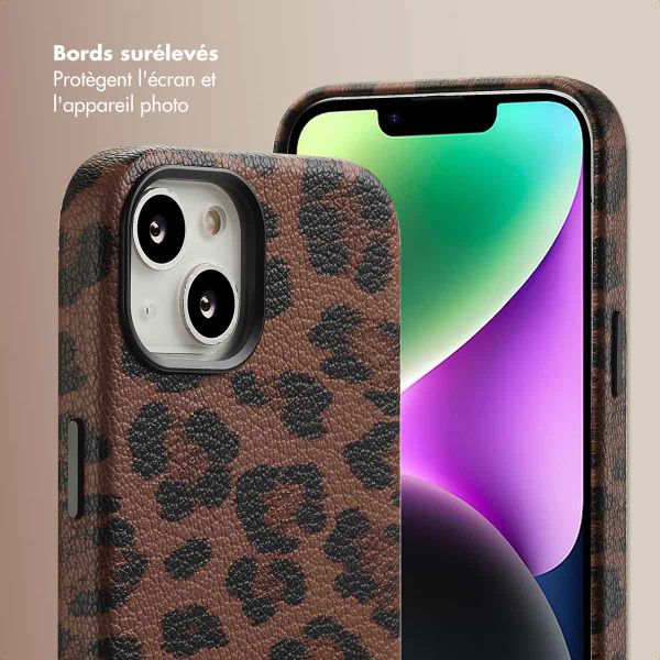 Selencia Coque Sabi imprimé panthère avec MagSafe Apple iPhone 14 - Mocha Brown