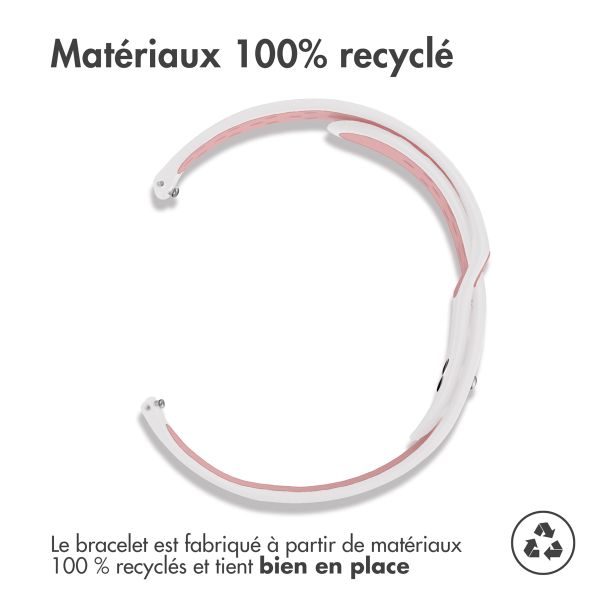 imoshion Bracelet sport en silicone  - Connexion universelle 22 mm - White & Pink