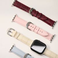 Burga Bracelet en cuir véritable  - Apple Watch | 44/45/46/49 mm / Connexion universelle 20 mm - Mobwife / Silver