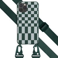 Selencia Coque design en silicone avec cordon amovible Apple iPhone 11 Pro - Irregular Check Green