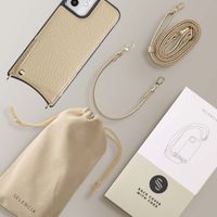 Selencia Coque de télephone Nova avec cordon et porte-cartes Apple iPhone 12 (Pro) - Beige