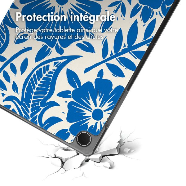 imoshion Coque tablette Design Trifold Samsung Galaxy Tab A11 Plus / A9 Plus - Flower Tile