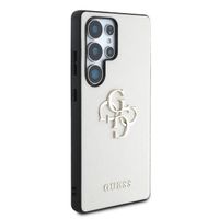 Guess Coque 4G Metal Logo Saffiano Samsung Galaxy S25 Ultra - Beige