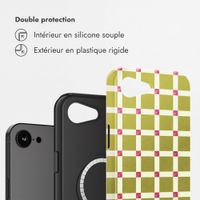 Selencia Coque arrière Vivid avec MagSafe Apple iPhone 17e / 16e - Check This Olive