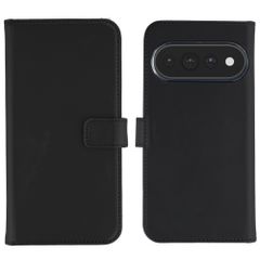 Selencia Étui portefeuille en cuir véritable Google Pixel 11 / 11 Pro - Noir