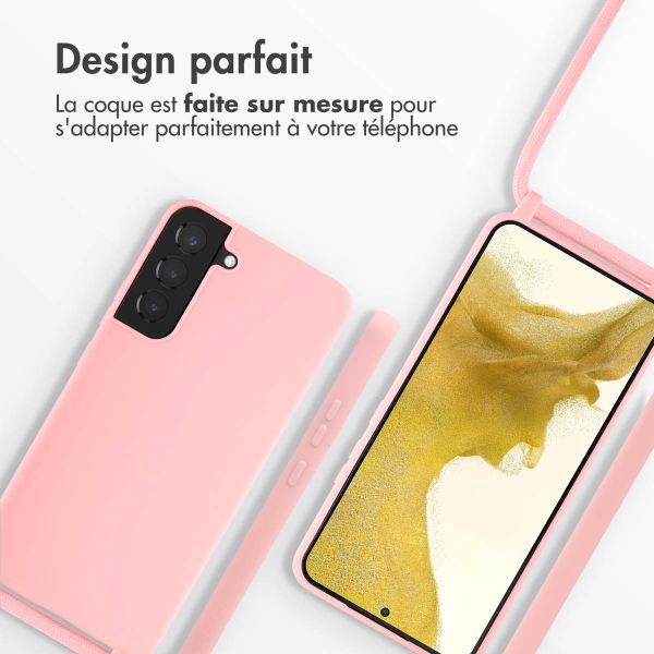 imoshion Coque en silicone avec cordon Samsung Galaxy S22 Plus - Rose