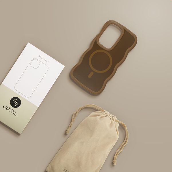 Selencia Coque arrière Wavy avec MagSafe Samsung Galaxy S26 Ultra - Mocha Brown