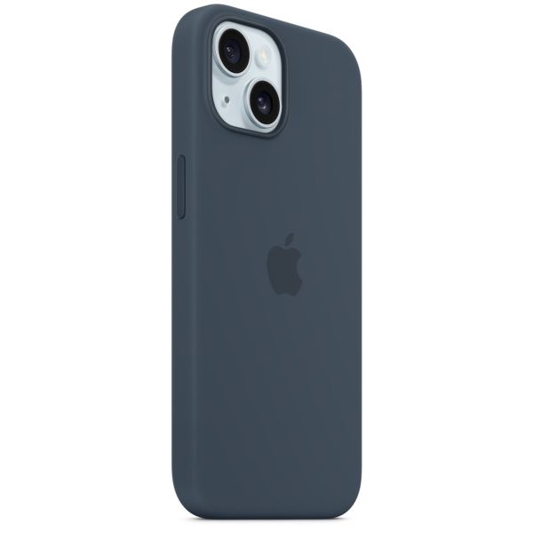 Apple Coque en silicone MagSafe Apple iPhone 15 - Storm Blue