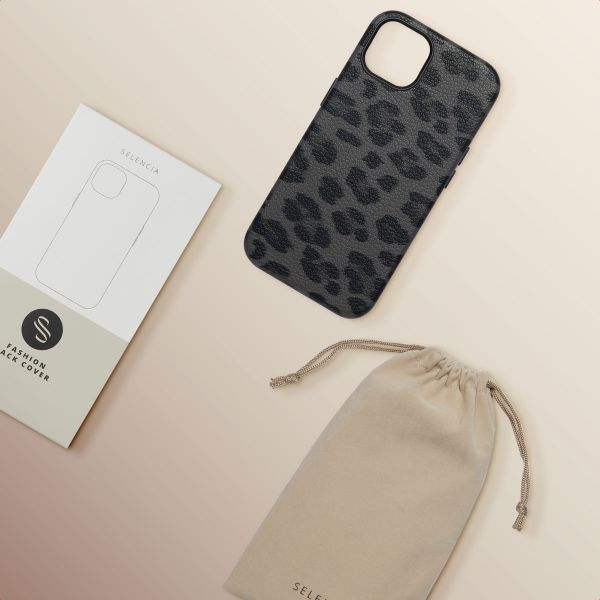 Selencia Coque Sabi imprimé panthère avec MagSafe Apple iPhone 13 - Midnight Black