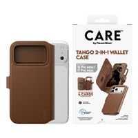 CARE by PanzerGlass Étui de télephone portefeuille Tango 2 en 1 avec MagSafe Apple iPhone 18 Pro Max / 17 Pro Max - Marron