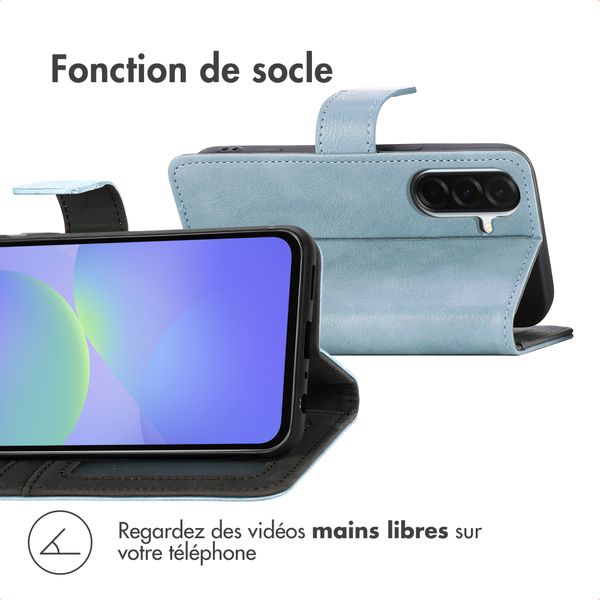 imoshion Étui de télephone portefeuille de luxe Samsung Galaxy A37 (5G) - Bleu clair