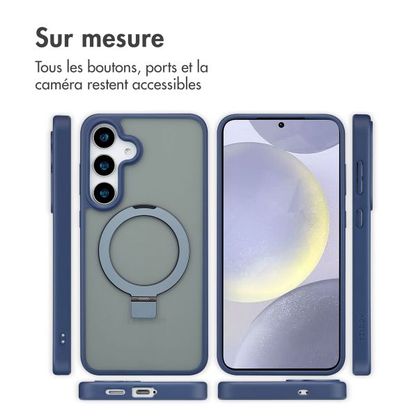 Accezz Coque Ring Stand avec MagSafe Samsung Galaxy S25 Plus - Bleu