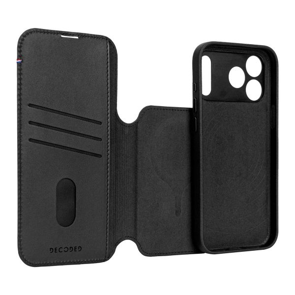 Decoded Portefeuille détachable 2 en 1 en cuir MagSafe Apple iPhone 17 Pro - Noir
