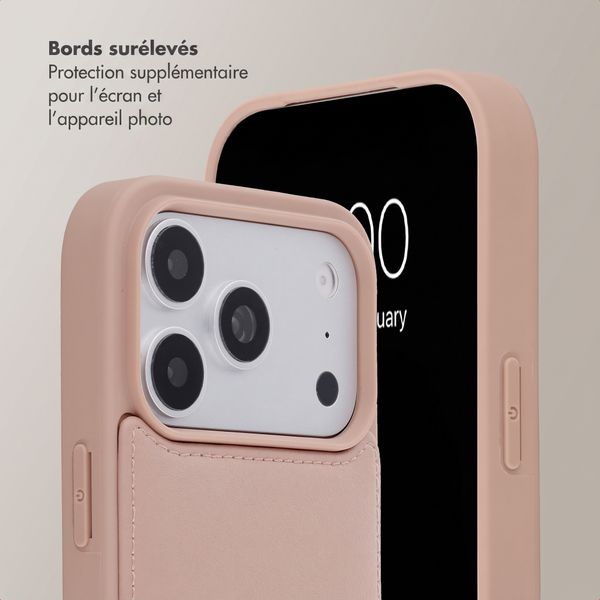 Selencia Coque de télephone Nova avec cordon et porte-cartes Apple iPhone 18 Pro Max / 17 Pro Max - Dusty Rose
