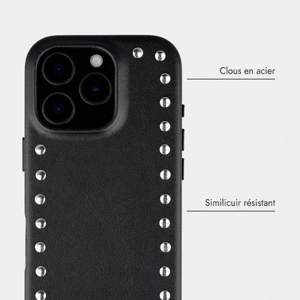 Selencia Coque arrière Studs avec MagSafe Apple iPhone 16 Pro - Velvet Black