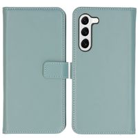 Selencia Étui portefeuille en cuir véritable Samsung Galaxy S23 - Air Blue