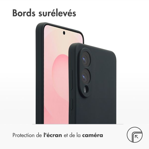 Accezz Coque Liquid Silicone avec MagSafe Samsung Galaxy S25 Edge - Noir