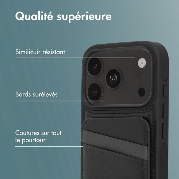 imoshion Coque arrière avec porte-cartes et support Apple iPhone 18 Pro / 17 Pro - Noir