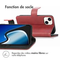 imoshion Étui de télephone portefeuille de luxe Apple iPhone 15 - Rouge
