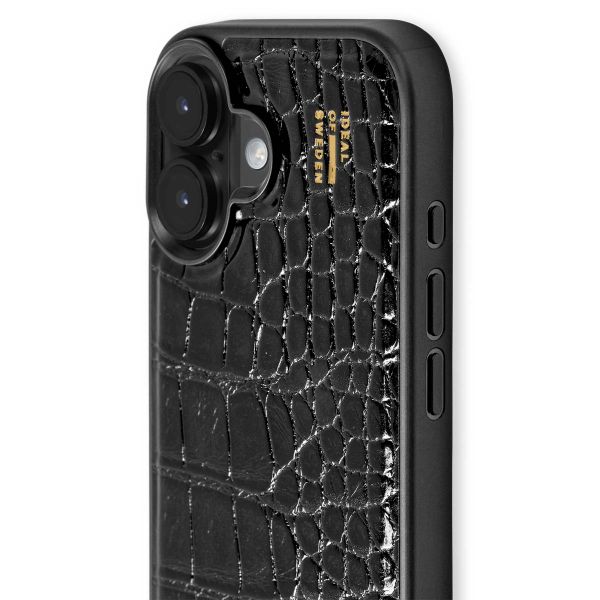 iDeal of Sweden Coque Vegan Leather Apple iPhone 16 Plus - Black Croco