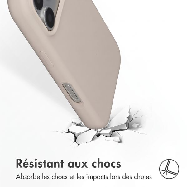 Accezz Coque Liquid Silicone avec MagSafe Apple iPhone 18 Pro Max / 17 Pro Max - Stone