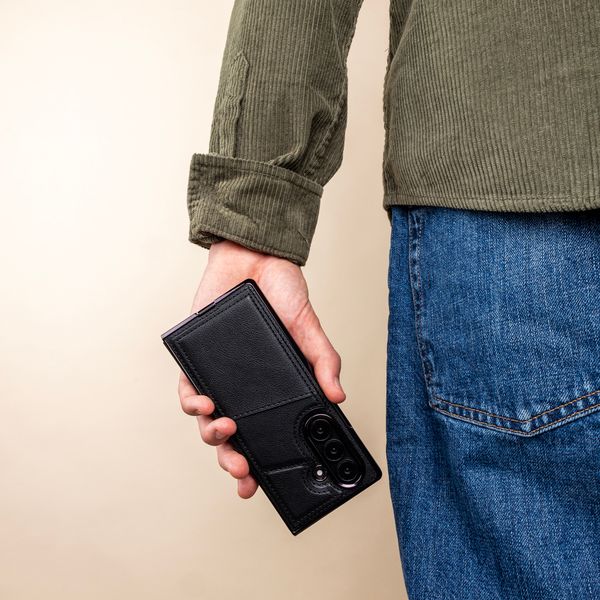 imoshion Étui arrière MagSafe en cuir synthétique avec porte-cartes Samsung Galaxy Z Fold 8 Ultra - Noir