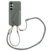 Selencia Coque de télephone Sera avec cordon et porte-cartes enveloppe Samsung Galaxy S25 / S24 - Sage Green