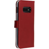 Selencia Étui portefeuille en cuir véritable Samsung Galaxy S10e - Rouge